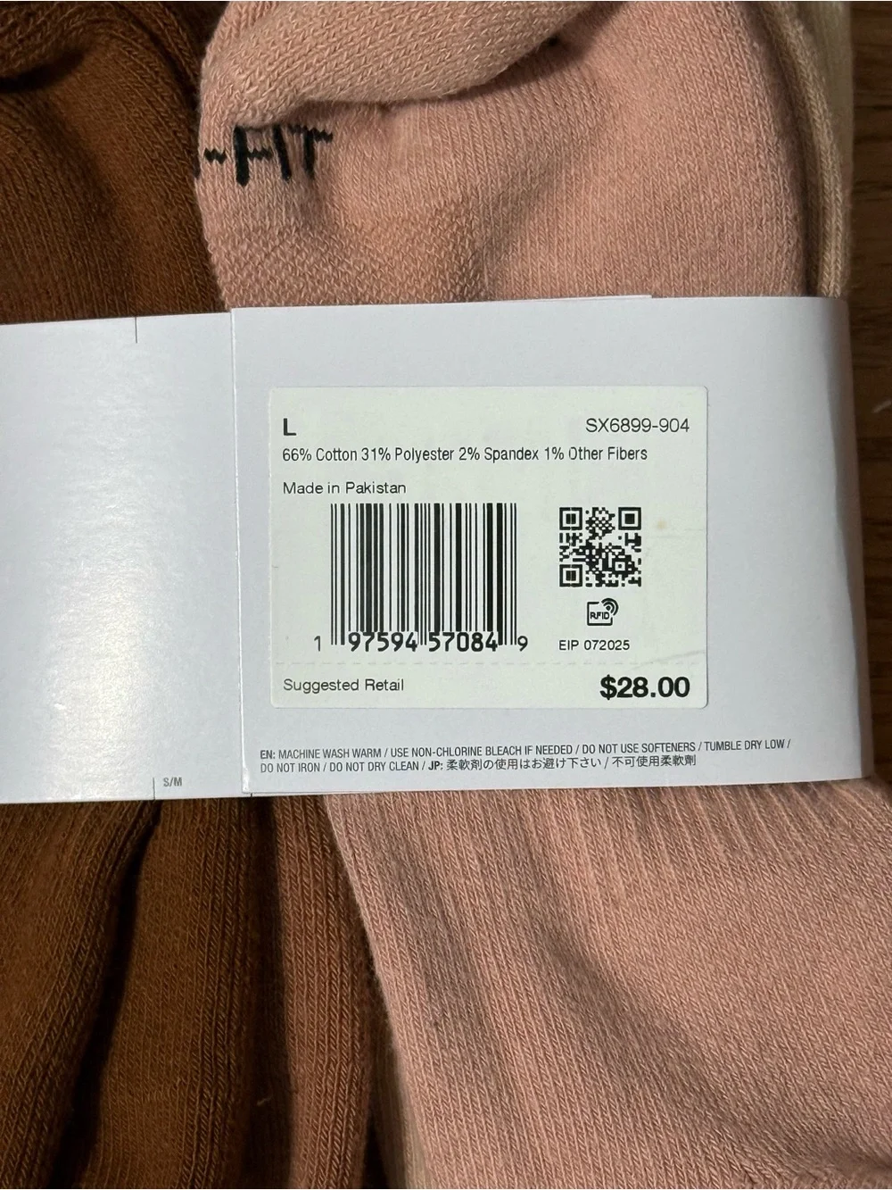 Nike Everyday Plus Cushioned 6-Pack Quarter Training Socks - Size Large